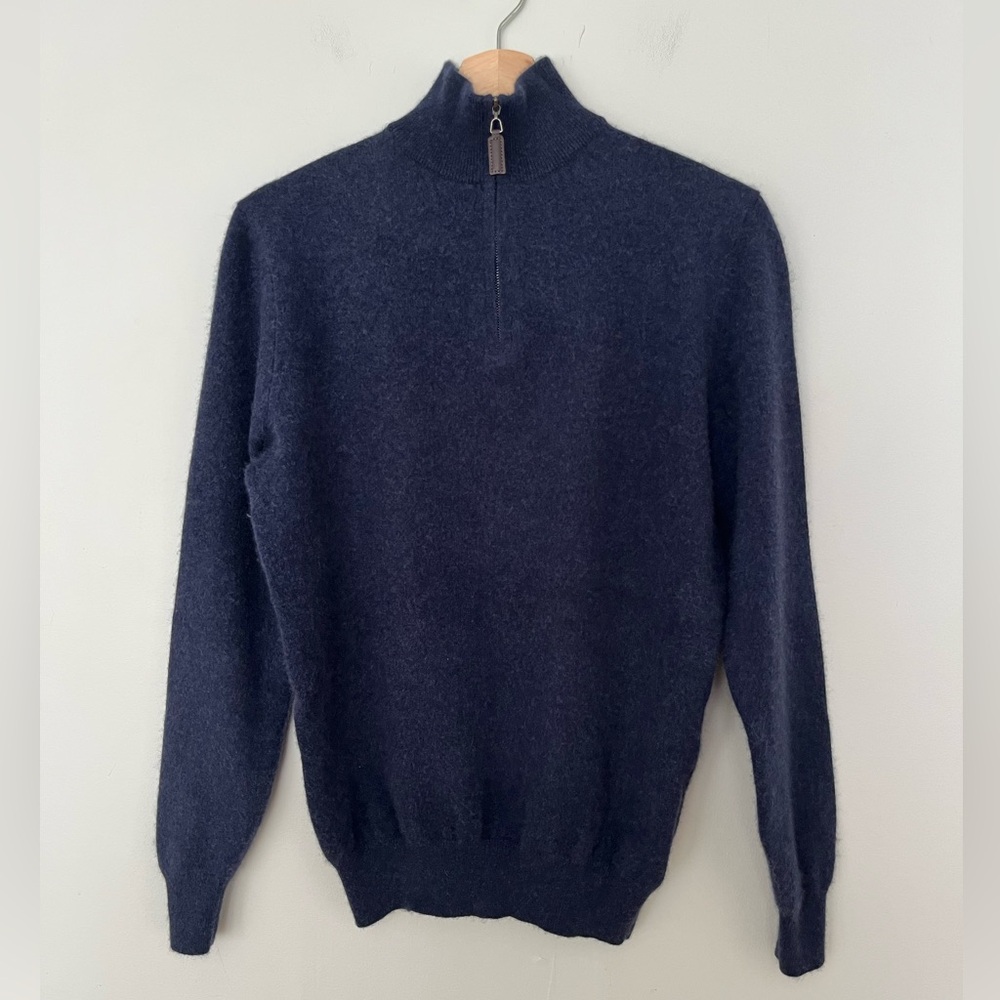 Christian Lacroix Cashmere 1/4 Zip Sweater, Size Small